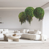 Hanging Moss Sphere with Amaranthus