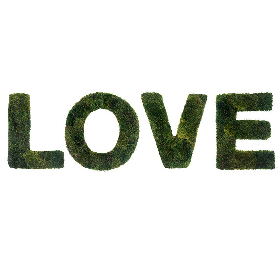 Moss Sign - "LOVE" Block (12" H x 7" W)